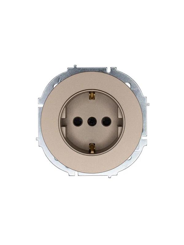 Розетка 1-м OSEN IP20 16А с защ. шторками ПБТ механизм титан LEZARD 743-3788-124B