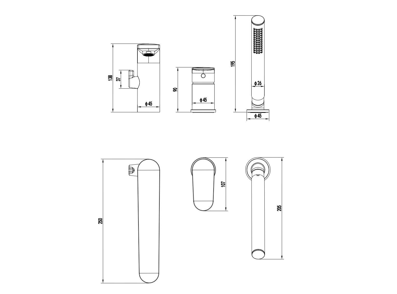 Cмеситель Aquatek НИКА на борт ванны на 3 отв. AQ1848CR            хром