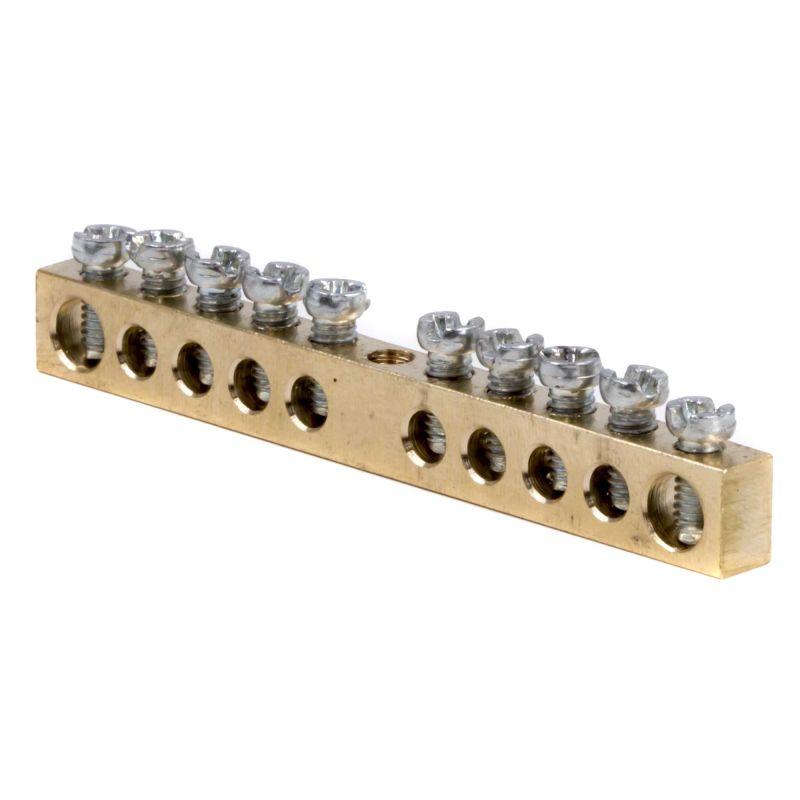 Шина на 10 отверст. 2х6мм 8х4мм латунная DKC F10AB011