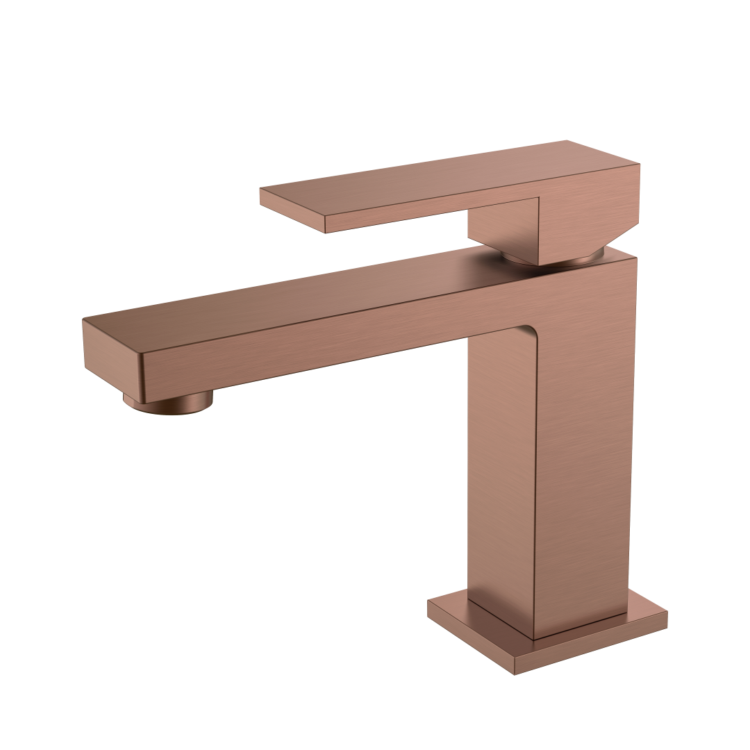 Cмеситель для умывальника Qubic Brushed Bronze