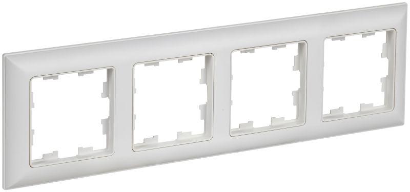 Рамка 4-м BRITE РУ-4-БрАБ арктич. бел./бел. IEK BR-M42-12-K91