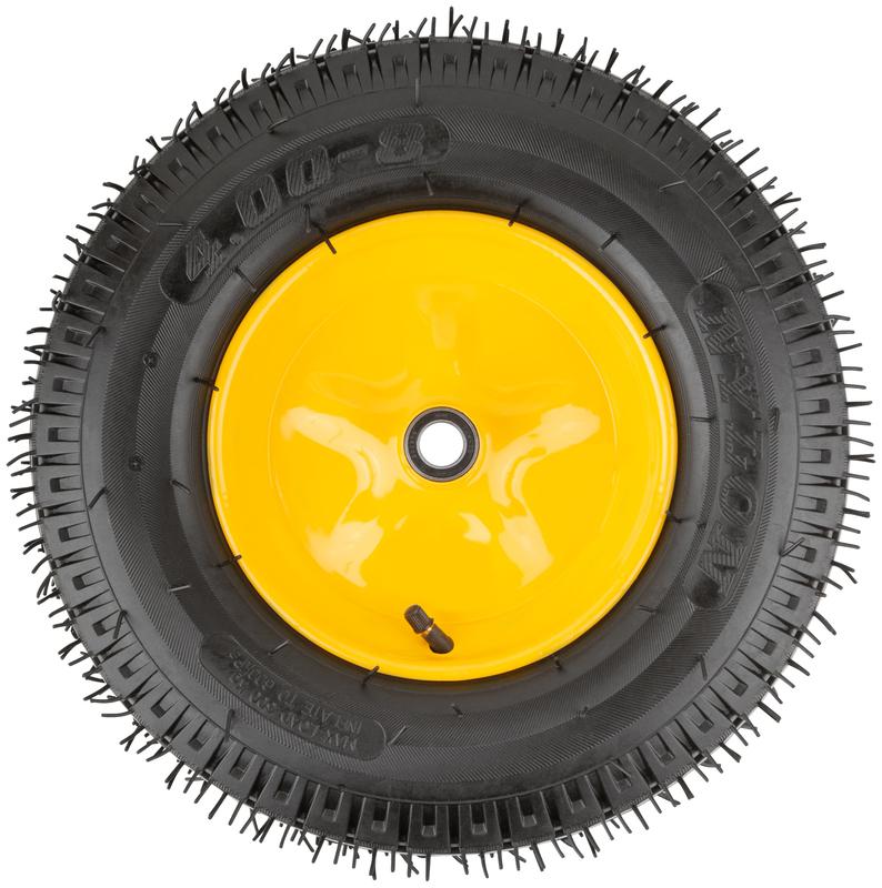 Колесо запасное 8 слойная шина 390х90х220мм для тачки 77557 (4.80дюйм/4.00дюйм-8дюйм) (посадка ширина 90мм диаметр 20мм ) FIT 77572