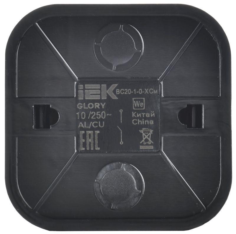 Выключатель 1-кл. ОП GLORY ВС20-1-0-ХСм 10А сталь матов. IEK EVH10-K46M-10