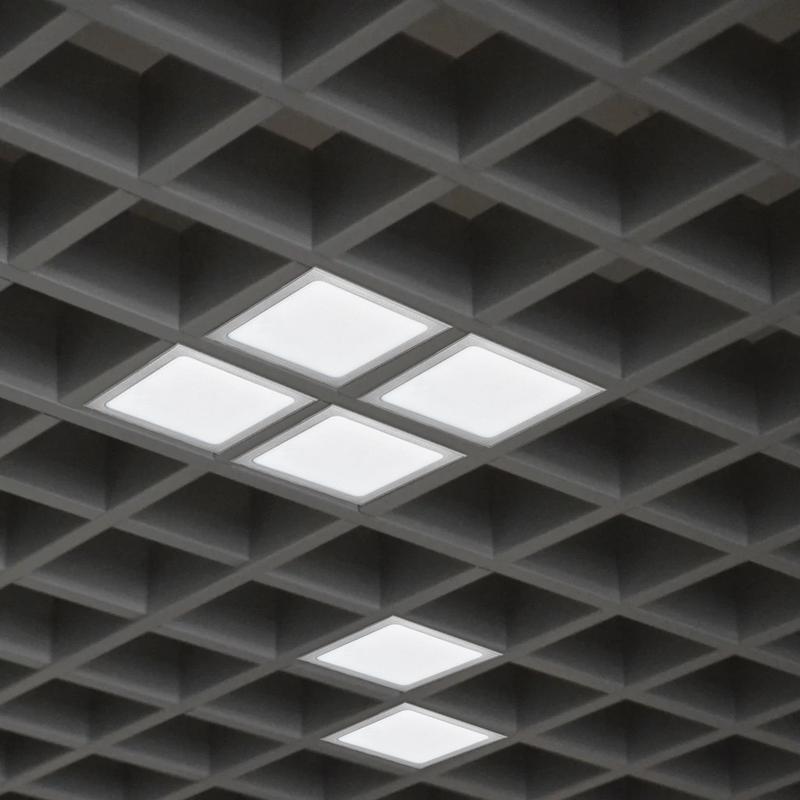 Светильник светодиодный PPL 089/G OPAL 9Вт 6500К IP40 89х89х40мм GREY ДВО/ДПО домино в потолок Грильято Pro JazzWay 5060210