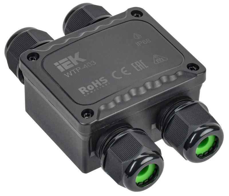 Коробка распределительная герметичная WTP-403 4 ввода IP68 IEK UWB10-H-450-41-04-68