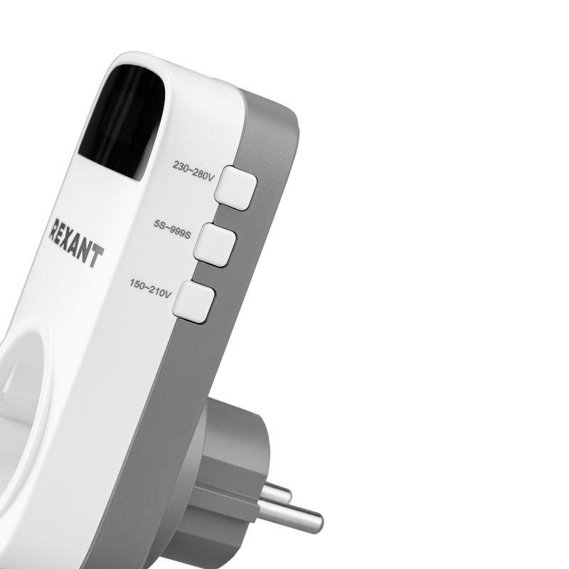 Реле напряжения «вилка-розетка» с дисплеем 16А Rexant 10-6040