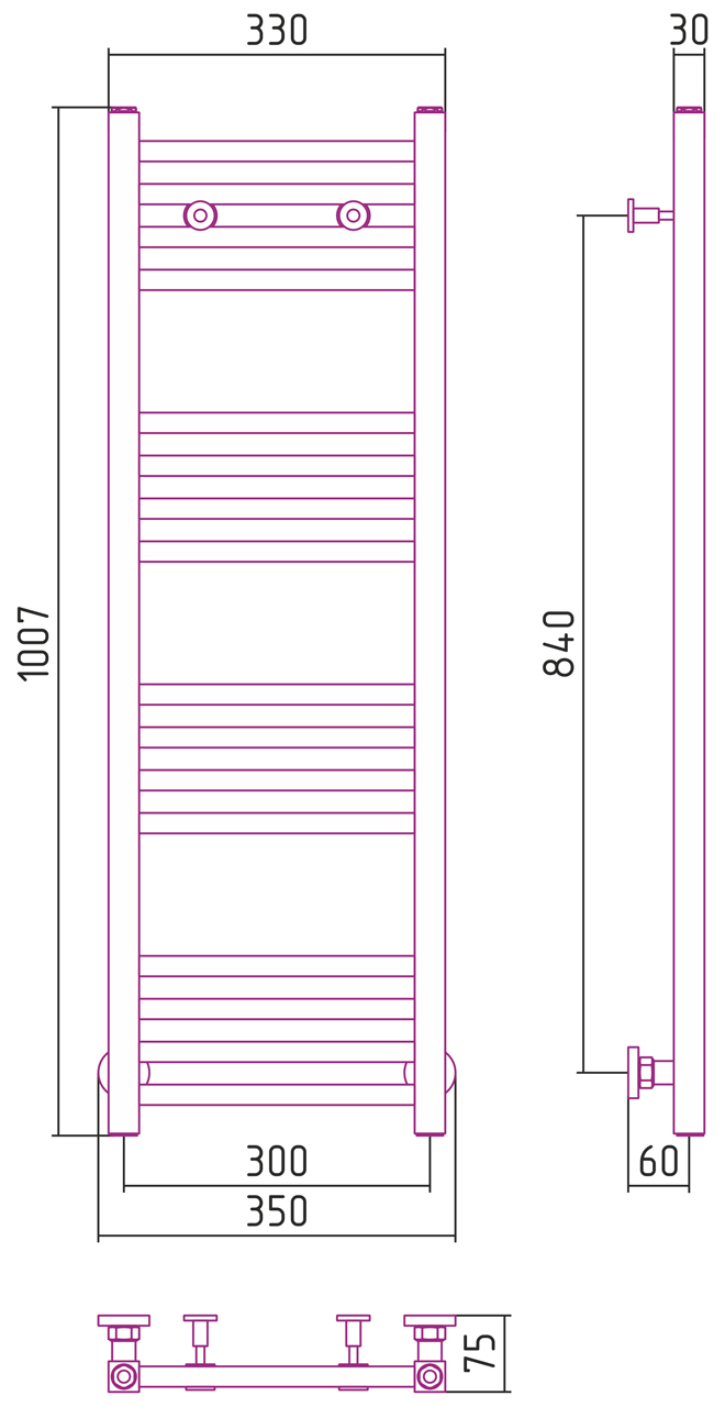 ДР МОДУС 1000х300 (Матовое золото) 032-0250-1030