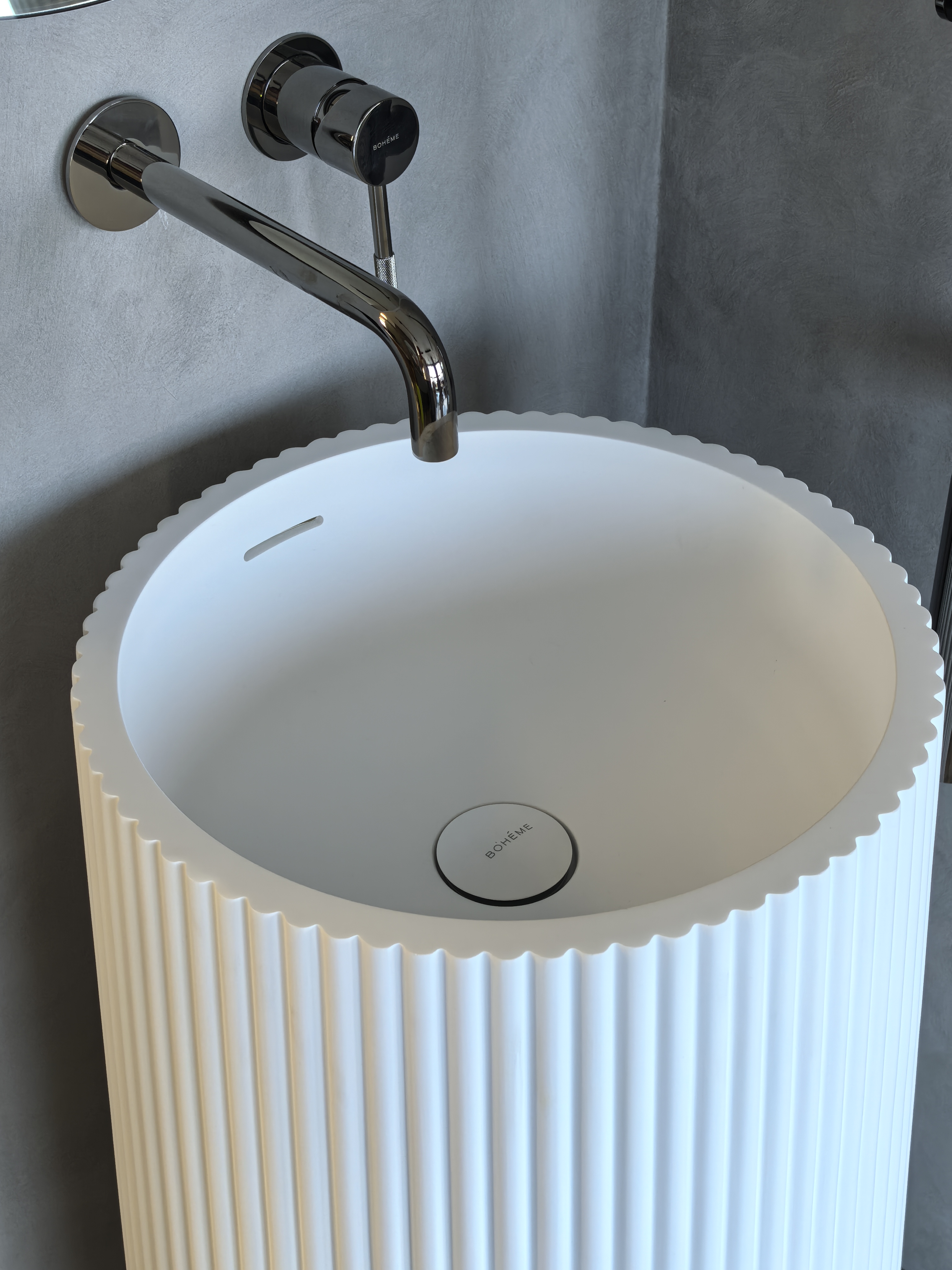 Раковина напольная рифленая Corian 480*480*850 MINT (мятный)