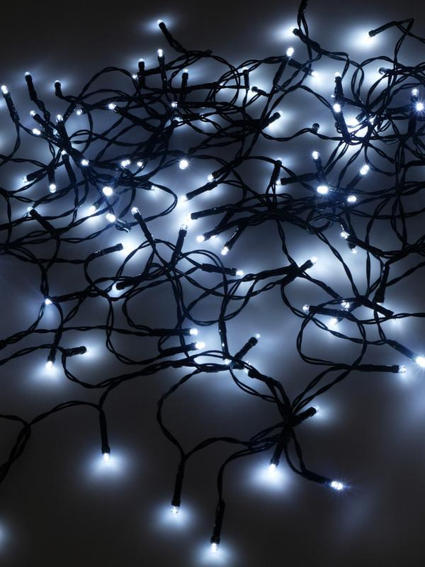 Гирлянда светодиодная "Нить" LD200-GW-BO 20м 200LED бел. уличная 8 режимов элементы питания 3хAA SHLights 4690601045454