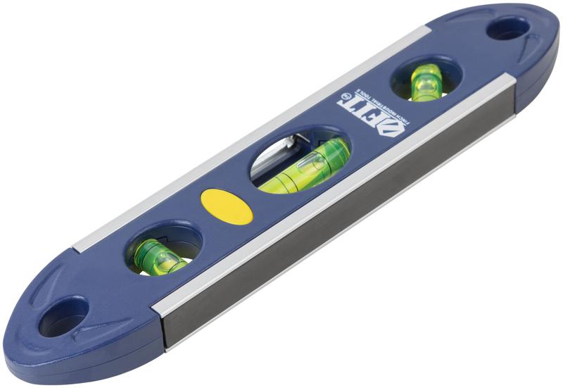 Уровень "Торпедо" пластик. 3 глазка магнитный с алюм. рамкой Профи 230мм FIT 18604