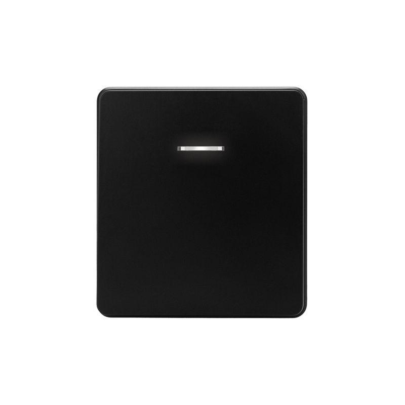 Выключатель перекрестный (переключатель) 1-кл. СП ROUND 10А с подсветкой оникс Kranz KR-78-0718-3