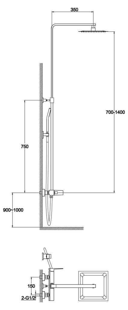 Душевая стойка BelBagno ARLIE ARL-DOCM-CRM