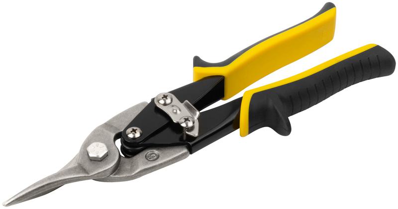 Ножницы по металлу усилен. CrV Профи прорезин. ручки прямые 260мм FIT 41573