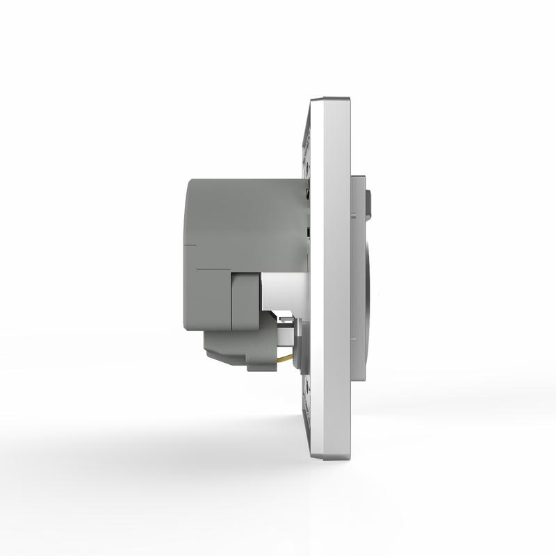 Розетка 1-м СП Pixel IP20 с заземл. с 2-мя заряд. устр. USB тип A+C механизм алюм. TOKOV ELECTRIC TKE-PX-R1U2AC-C03