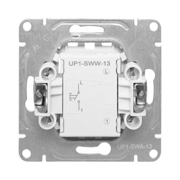 Выключатель кнопочный 1-кл. СП Эпика механизм алюм. EKF UP1-SWA-13