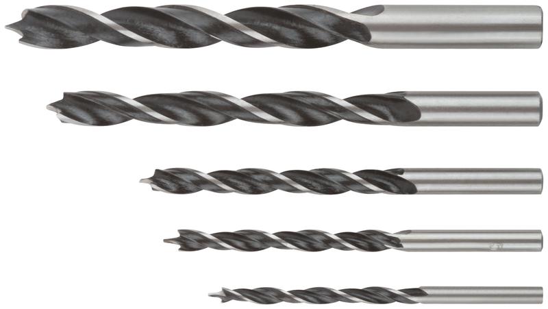 Набор сверл по дереву 4; 5; 6; 8; 10мм пластик. бокс (5 предметов) КУРС 36102