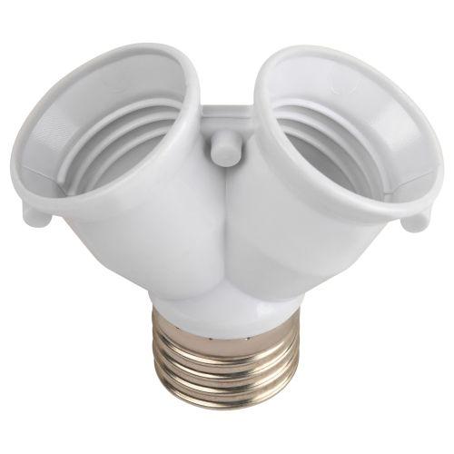 Патрон-разветвитель цокольный E27-2хE27 бел. Эра Б0069587