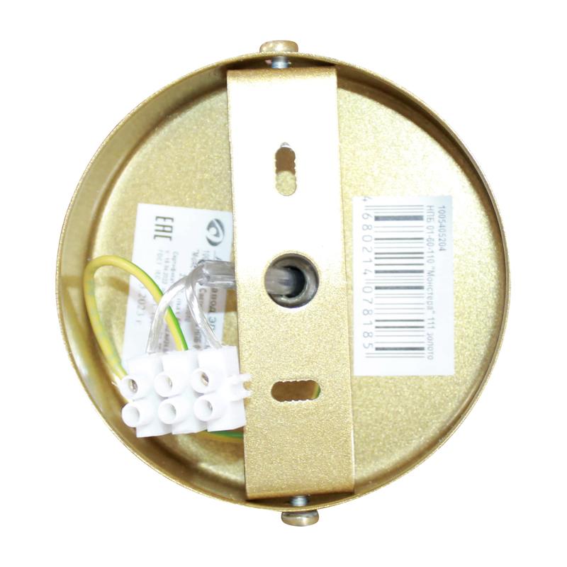 Светильник "Монстера" 111 НПБ 01-60-110 Е27 (ИМ) потолочный зол. Элетех 1005405204