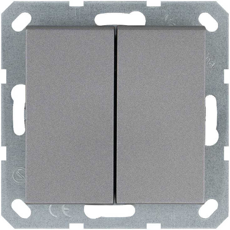 Кнопка 2-кл. 10А IP20 с переключающим контактом механизм алюм. Jasmart G3020S