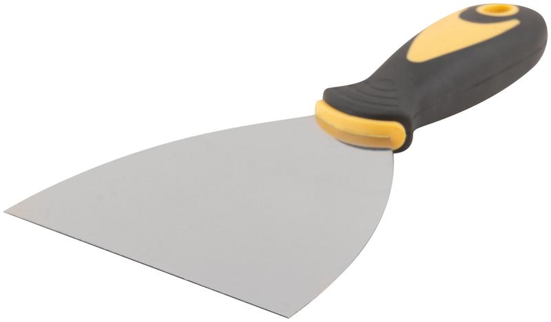 Шпатель нерж. сталь прорезиненная ручка 4дюйм (100мм) FIT 06696
