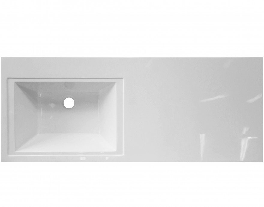 Тумба подвесная "Даллас 130", Люкс белая, PLUS, ЭМАЛЬ