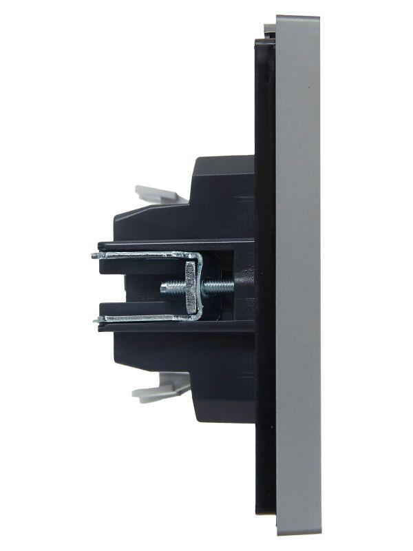 Выключатель проходной 1-кл. СП FORTE&PIANO 10А FP504 с индикацией сталь IEK FP-V12-1-10-1-K46