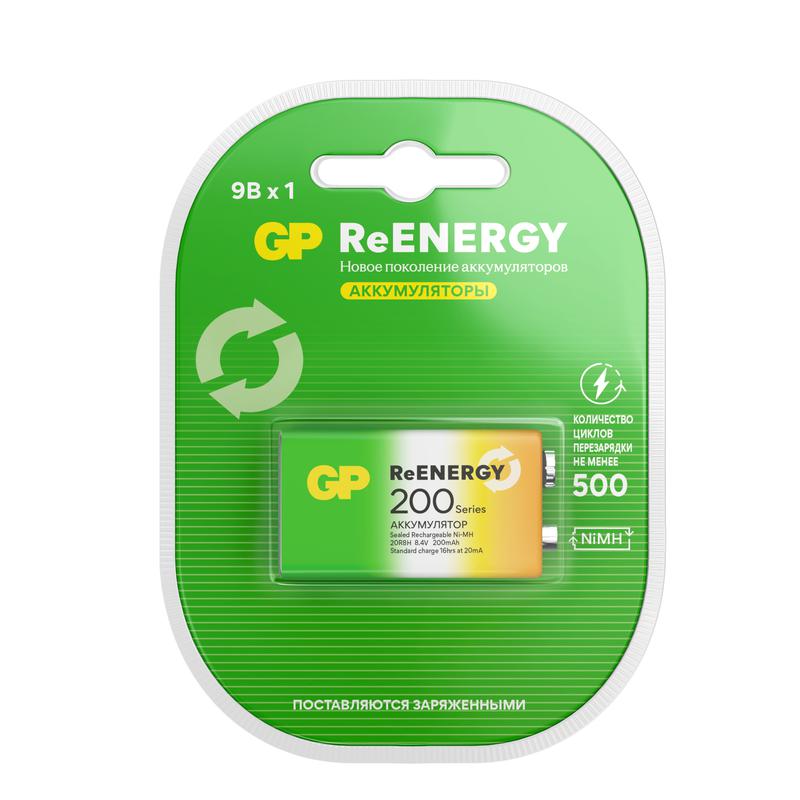 Аккумулятор "крона" 9В ReEnergy 200мА.ч GP 20259