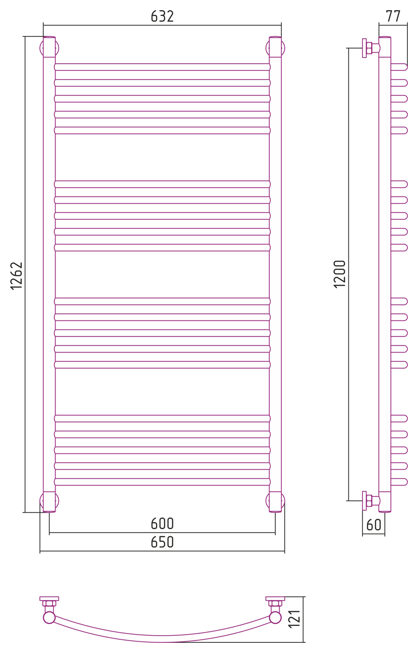 ДР "Богема+" 1200х600 (Белый) 12-0221-1260