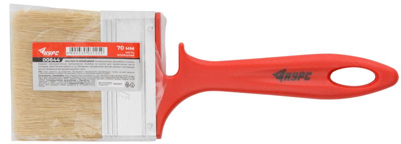 Кисть флейцевая "Крафт" 70мм натур. свет. щетина пластик. ручка с выемкой КУРС 00844