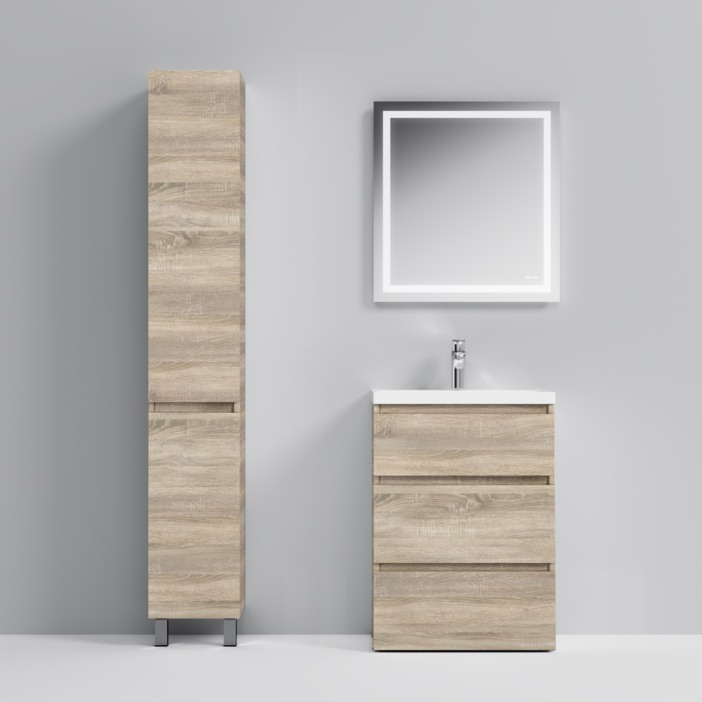 M91FSX0602OF GEM S, База под раковину, напольная, 60 см, 3 ящика, светлый дуб