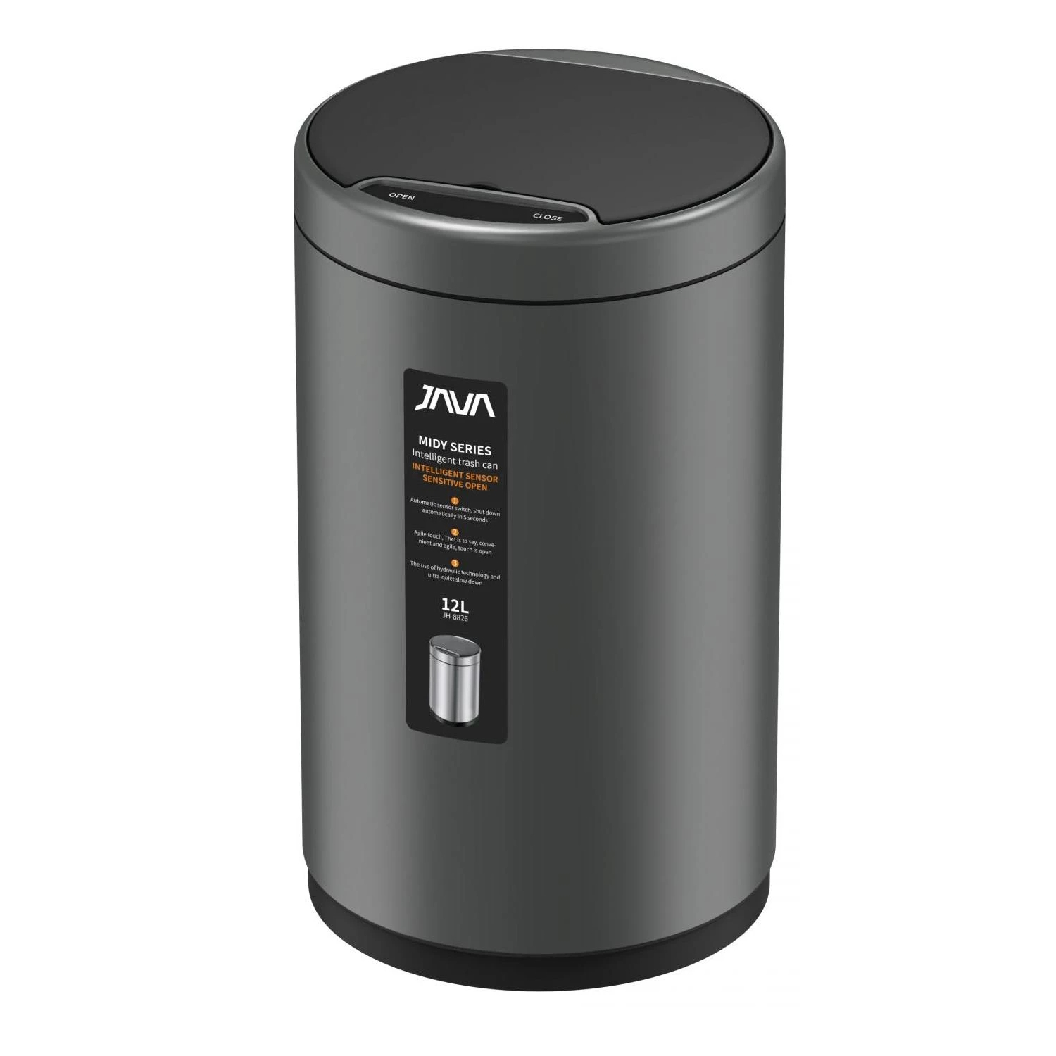Сенсорное ведро JAVA S-882-12Q, 12 литров