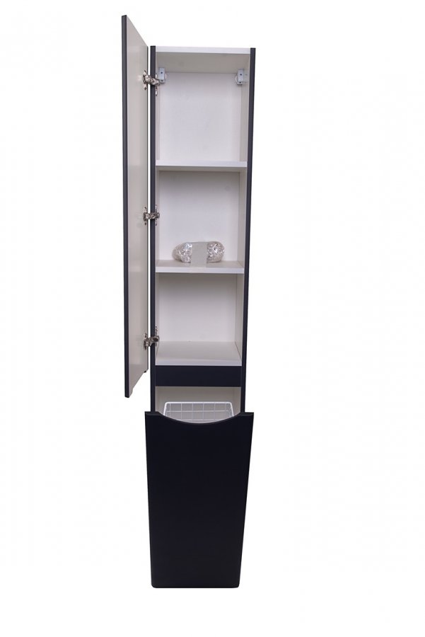 Колонна универсальная "Бергамо L" с корзиной, Люкс антискрейтч черный, PLUS