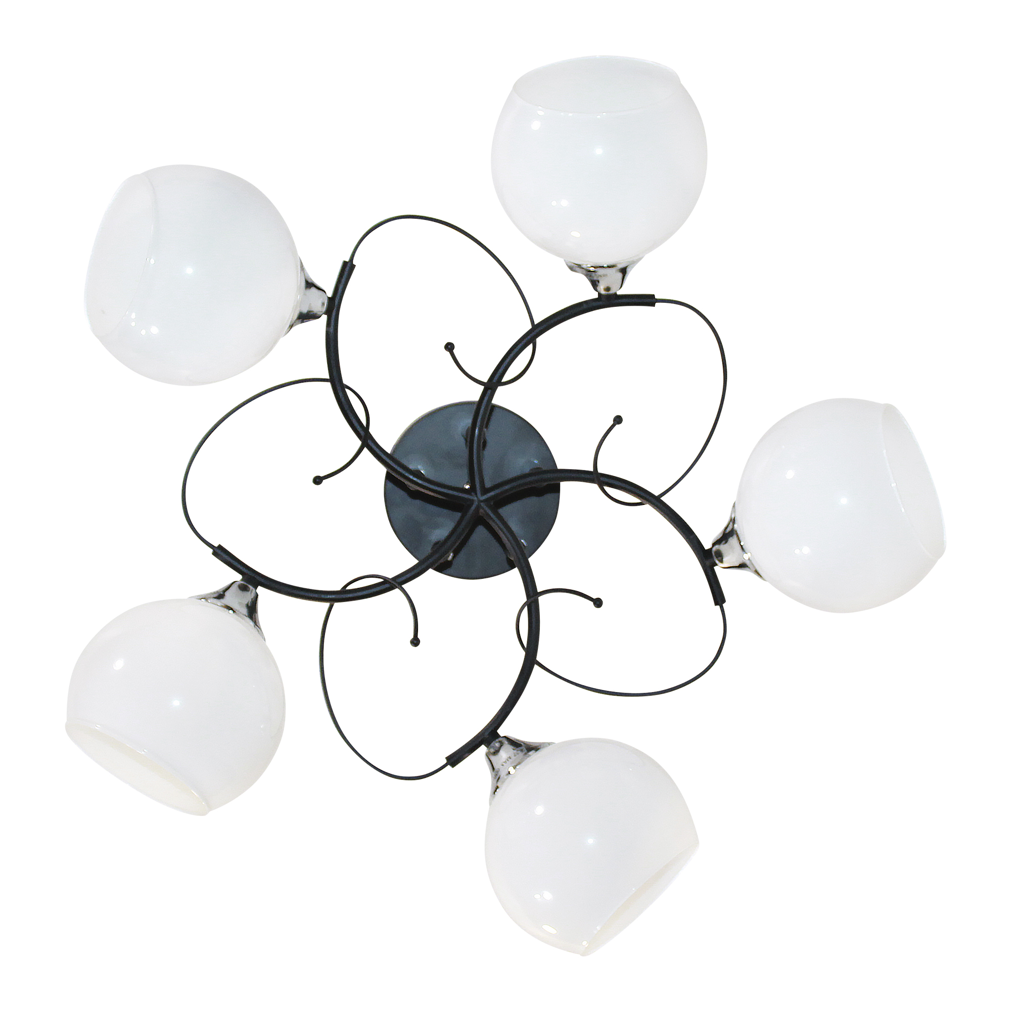 Светильник 11282-7/5 черн.хром (Плафон 8330) НПБ 01-5х60-150 Е27 ИУ Светильник потолочный