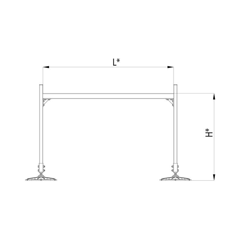 Конструкция опорная для горизонт. прямоугольн. воздуховодов и метал. лотков кабеленесущих систем TECHNORAPTOR FOOT 1500х1000 HD КМ TR0289