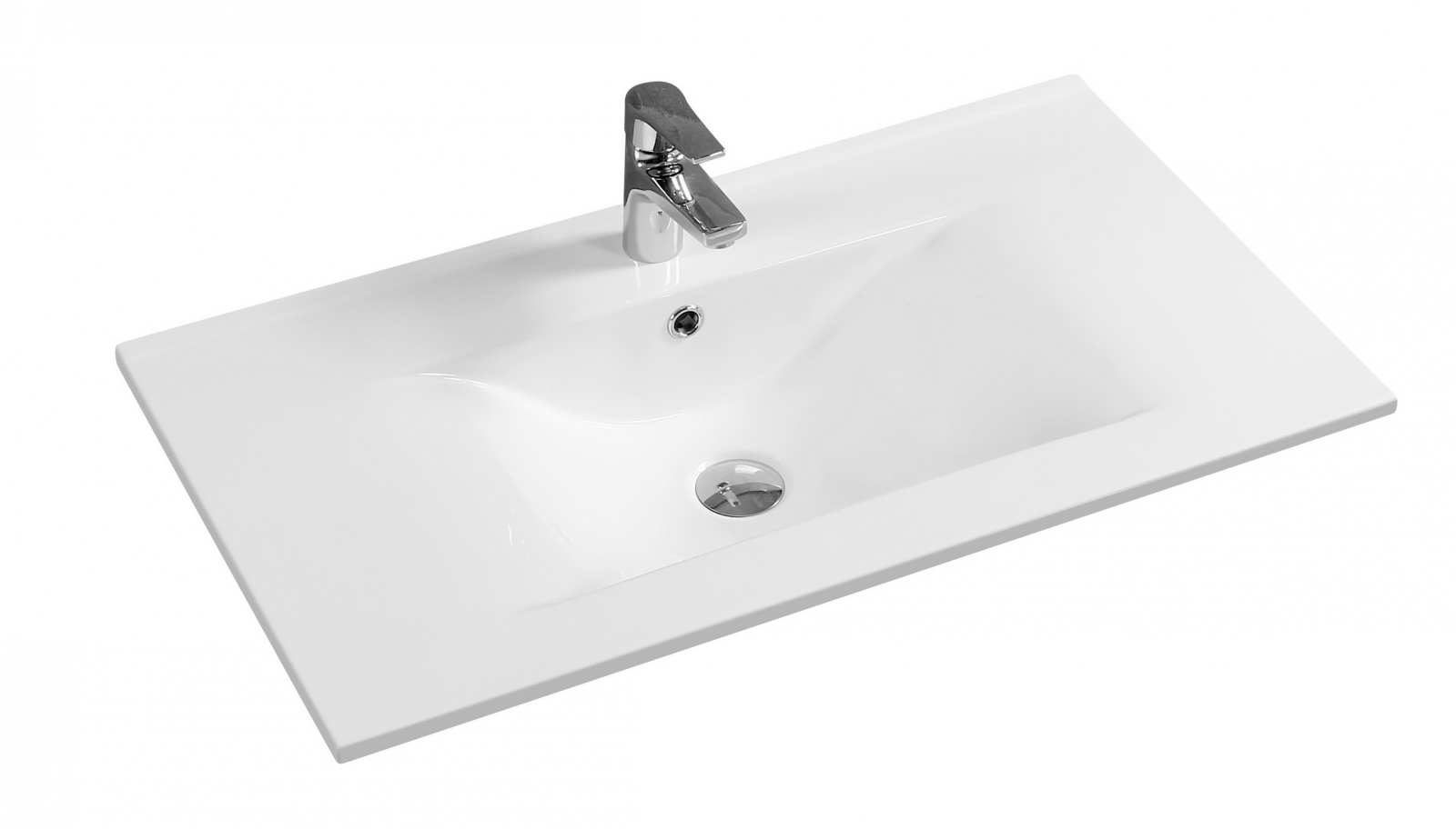 Раковина Gid NYJ803-90 71112 встраиваемая сверху белая 91x40x17