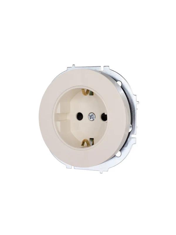 Розетка 1-м OSEN IP20 16А с защ. шторками ПБТ механизм сл. кость LEZARD 743-9088-124B