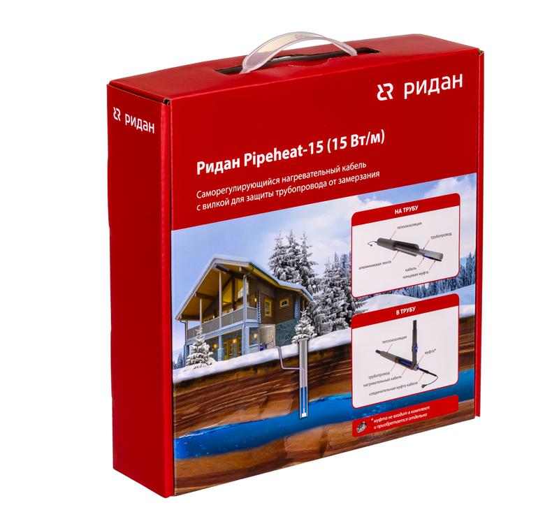 Кабель нагревательный саморег. Pipeheat-15 60Вт 4м с вилкой Ридан 21RT0801R