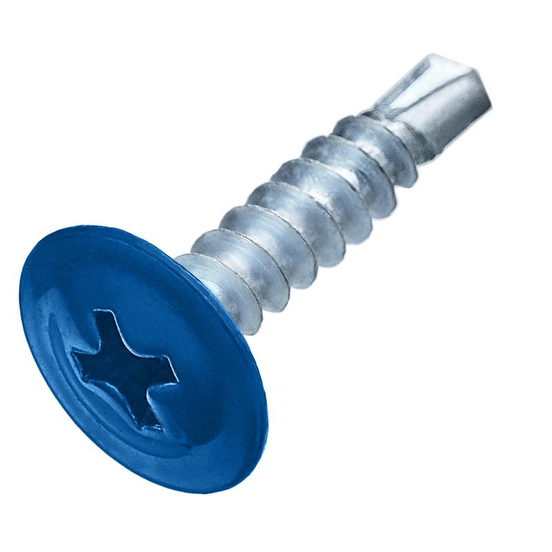 Саморез металл-металл 4.2х19 прессшайба сверло RAL 5005 сигнальный син. (коробка) (уп.200шт) СТРОЙМЕТИЗ 2530183