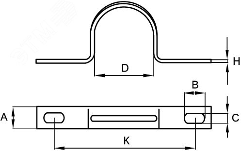 Держатель оцинкованный двусторонний 19 - 20мм