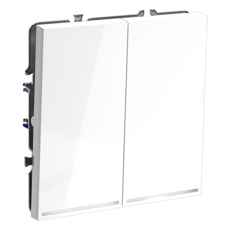 Выключатель 2-кл. СП S70 10А с подсветкой механизм бел. глянцевый Voltum VLS020201