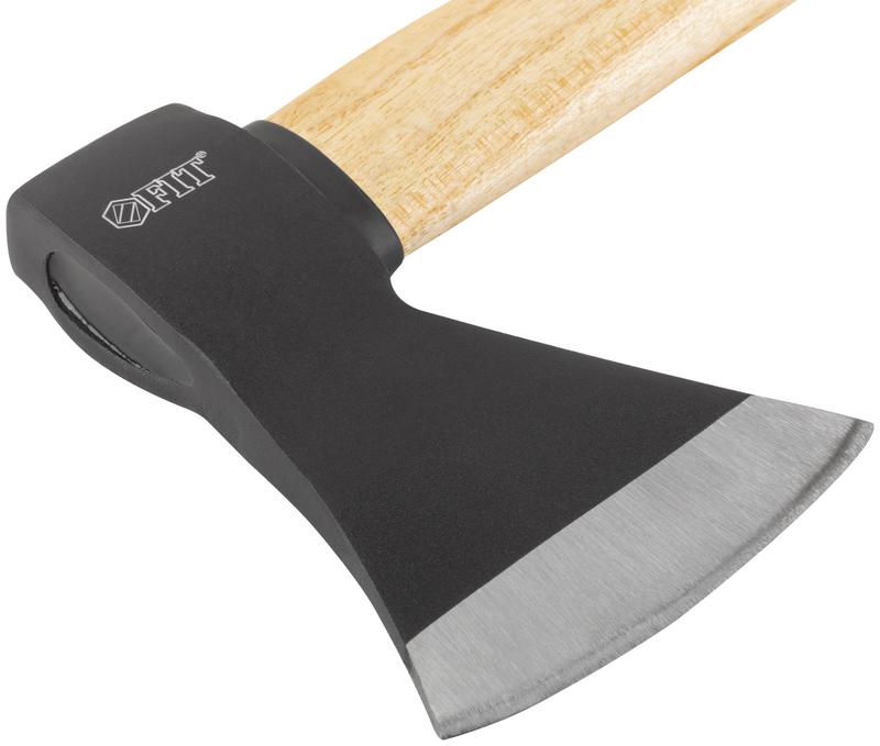 Топор 800г деревянная полированная ручка; кованая усилен. сталь FIT 46138