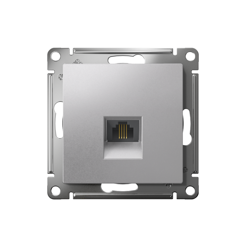 Розетка телефонная 1-м СП AtlasDesign RJ11 механизм алюм. SE ATN000381