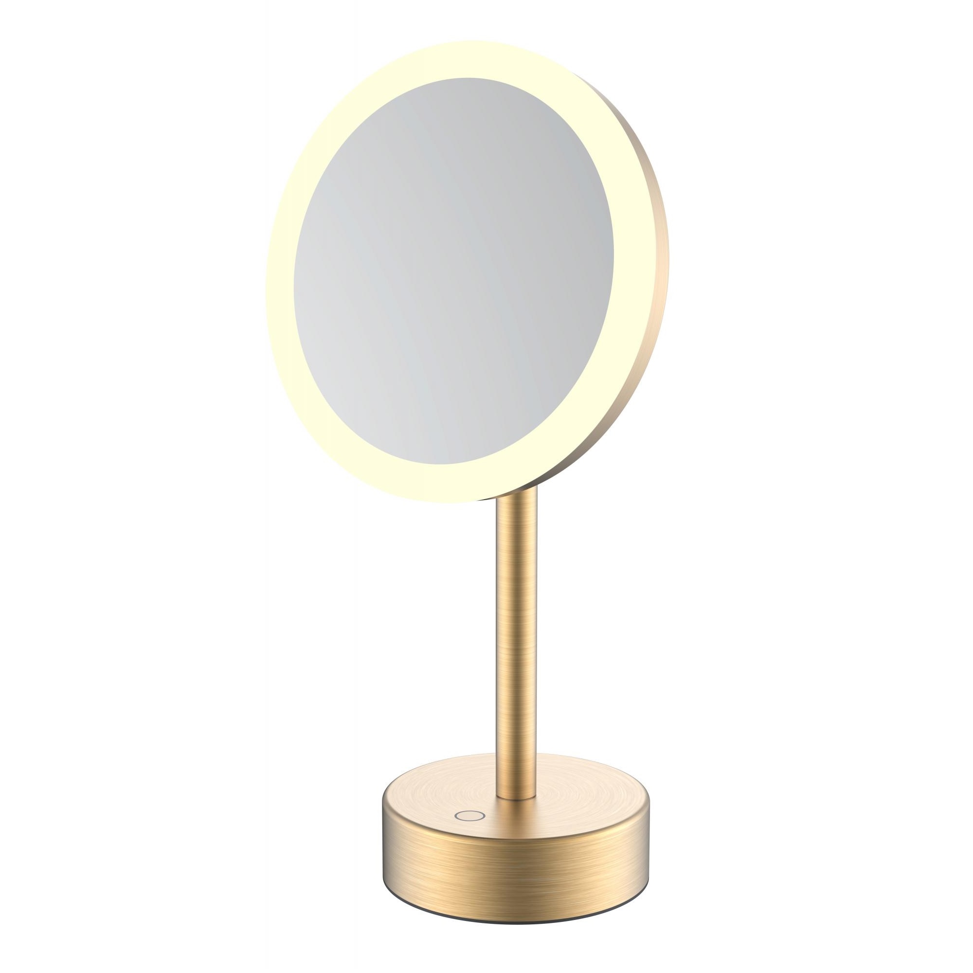 Зеркало косметическое с подсветкой JAVA S-M551LB, матовое золото