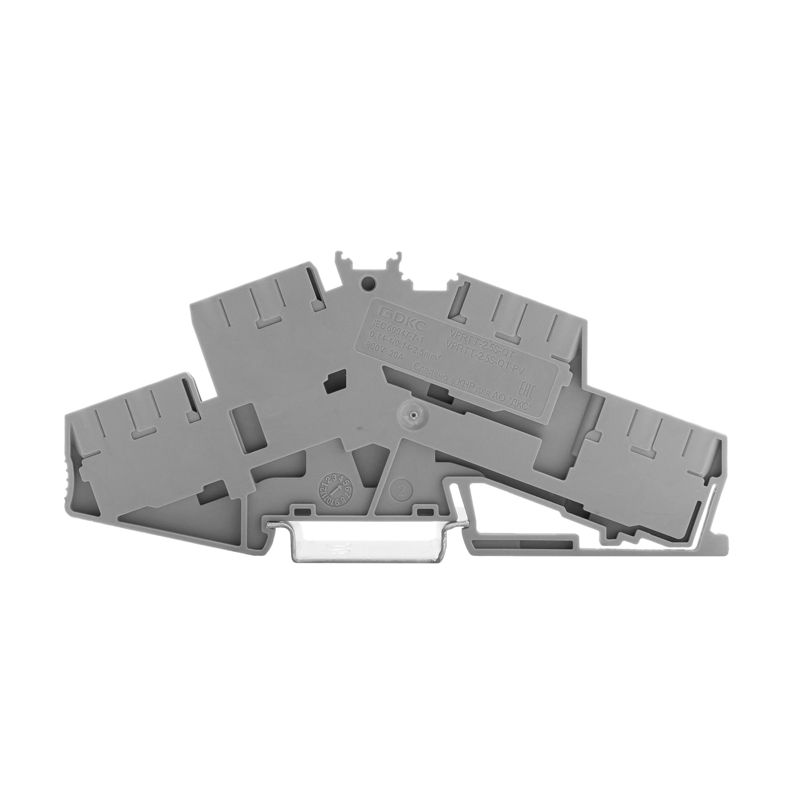 Клемма двухуровневая зажим push-in; 8 точек подключения; 2.5кв.мм сер. DKC VPRTT-2.5S-QT