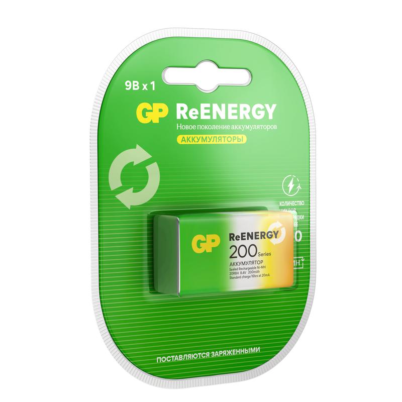 Аккумулятор "крона" 9В ReEnergy 200мА.ч GP 20259