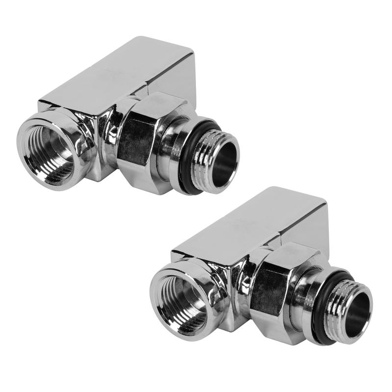 Набор дизайн-вентилей CUBE угловой 1/2дюйм хром Royal Thermo НС-1193191