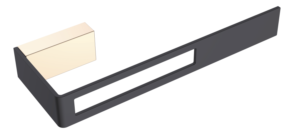 Полотенцедержатель черный/золото серия Q