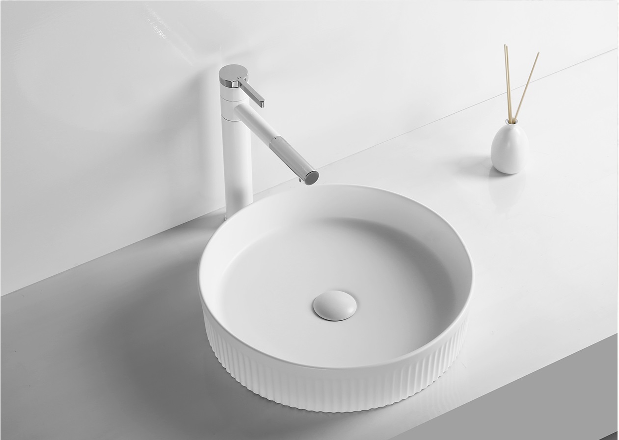 Раковина CR8010 накладная, белая, круглая 405х405х100  Ceruttispa