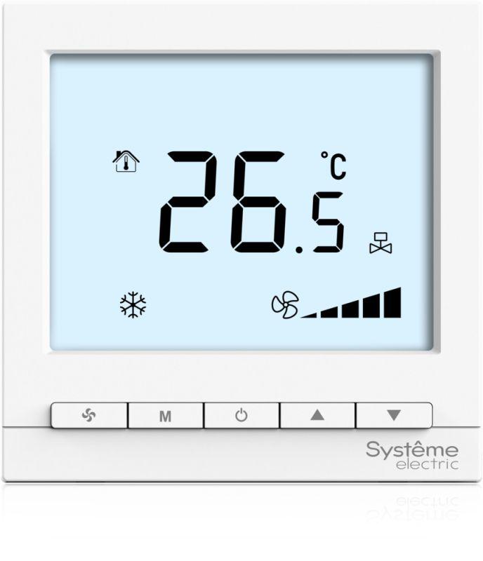 Термостат комнатный цифровой для 2тр 3ск FCU и 2-х поз. клап. 1UI 4DO Modbus ~220В BS бел. SE RTF2IML
