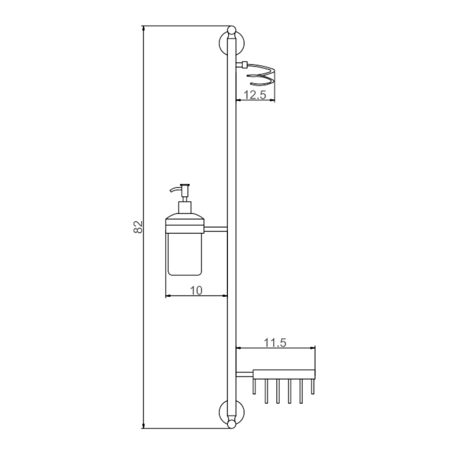Настенная стойка Savol S-00C06, хром